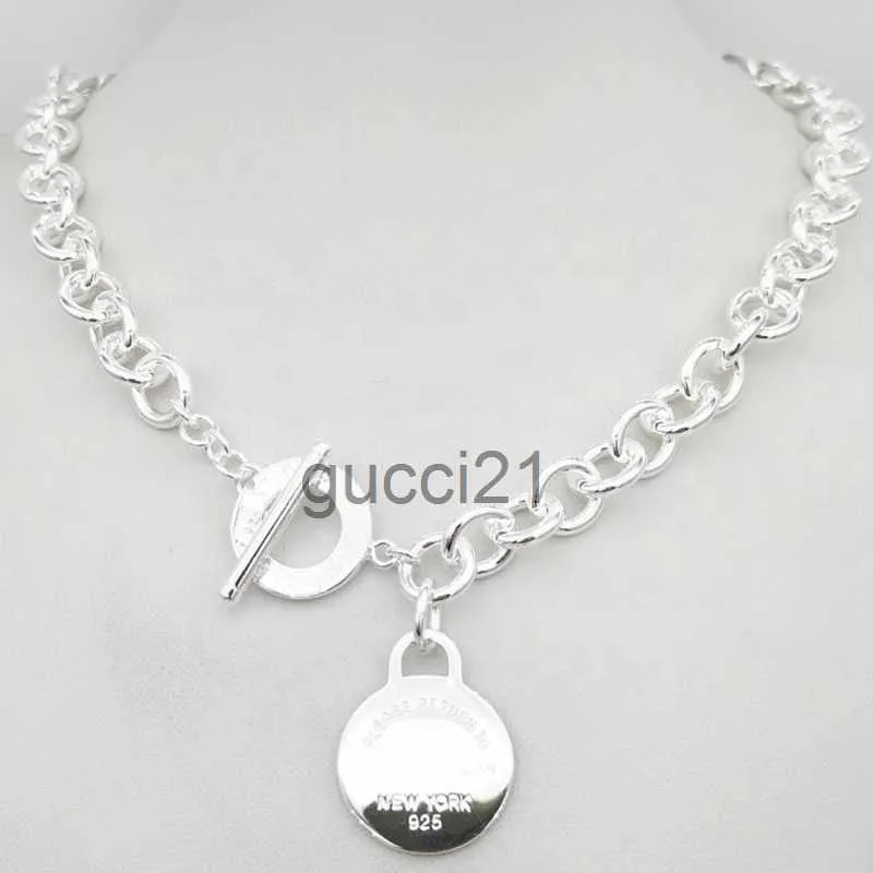 Klassisk design Women's Silver TF Style Necklace Pendant S925 Sterling Silver Key Egg Brand Charm Nec NWXQ