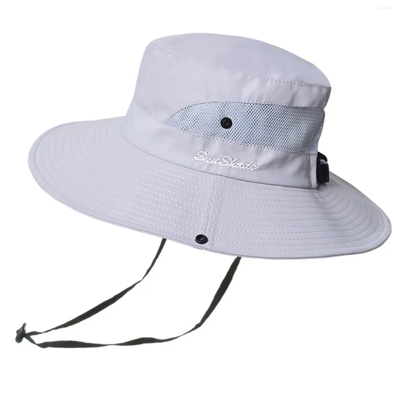 Szerokie brzegowe czapki mężczyźni oddychający siatka Słońce Summer Anti UV Bucket Hap dla kobiet Boonie Cap Mężczyzna na rowerze na świeżym powietrzu