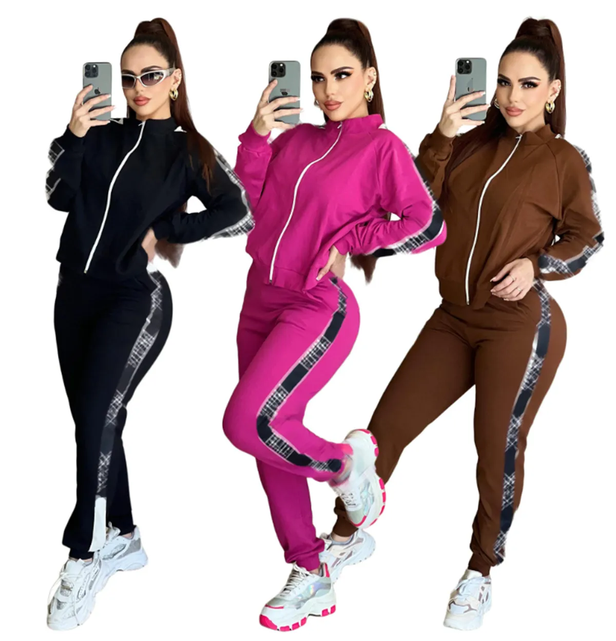 Damen-Outfit, Trainingsanzüge, Designer-Strick-Zweiteiler-Sets, Buchstaben-Pullover, Pullover, Freizeithose, Anzug, Jogging, Sportbekleidung, Kleidung, solide Biker-Anzüge