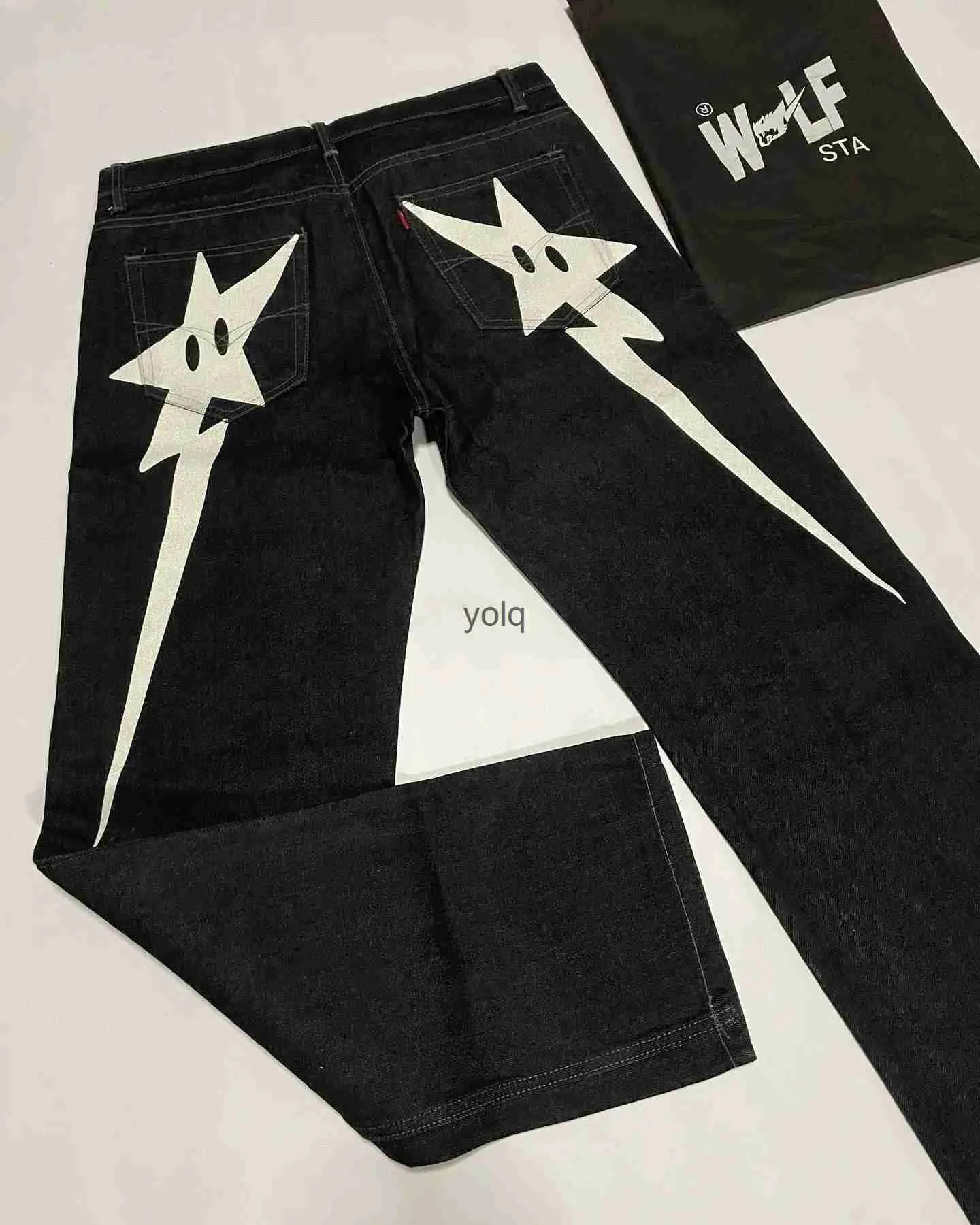 Vrouwen Jeans Streetwear Y2k Hip Hop Star Print Baggy Zwarte Broek Vrouwen Mannen Nieuwe Harajuku Casual Gothic Wijde Pijpen broekyolq