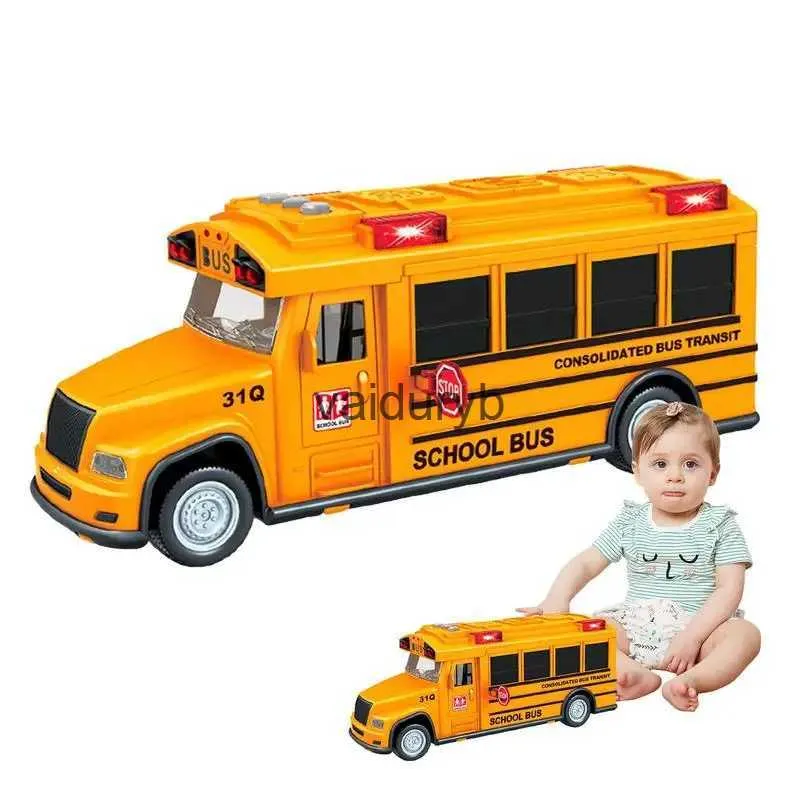 モデルビルディングキットスクールバスおもちゃの自動車インタラクティブプレイ車両耐久性の高いハイシミュレーションスクールバスのおもちゃとオープンバイズリーブ
