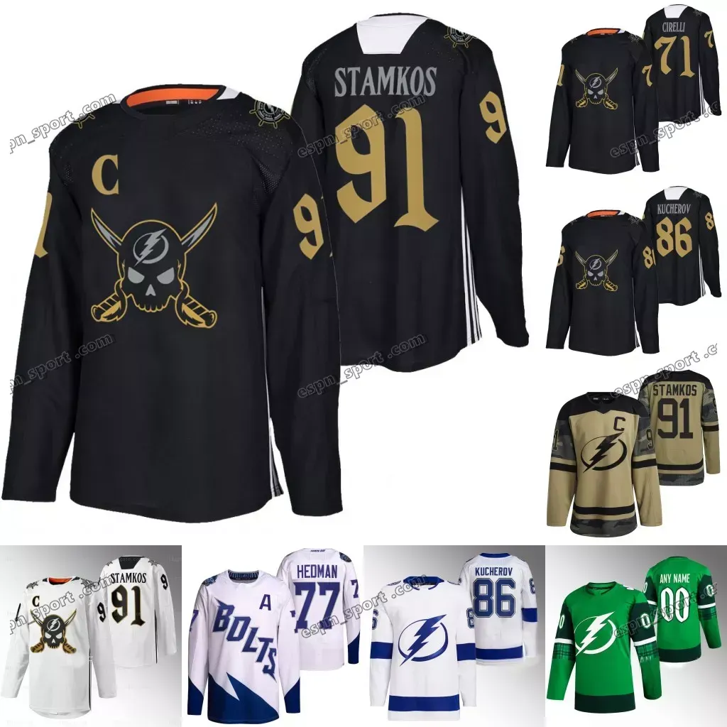 Nikita Kucherov Jerseys Stamkos Vasilevskiy Cirelli Eyssimont Motte Point Hagel Jeannot Paul Watson Cernak Fleury Hedman Perbix''nhL''Jersey