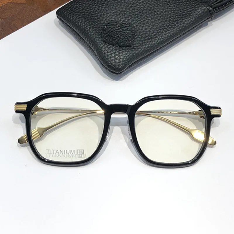 Newarrival CHRetro-Vintage Unisex Multi-Trim Square Glasses Frame2548 52-20-148 Lightweight Plank Titanium 925ss for Prescripiton Goggles Fullset Design Case