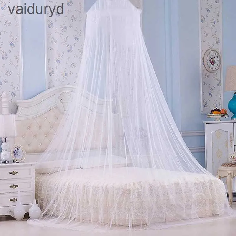 Mosquito Net White Elegant Mosquito Net for Double Bed Curtains Canopy Round Lace Insect Net Netting Dome Polyester Bed Tent Home Textilevaiduryd