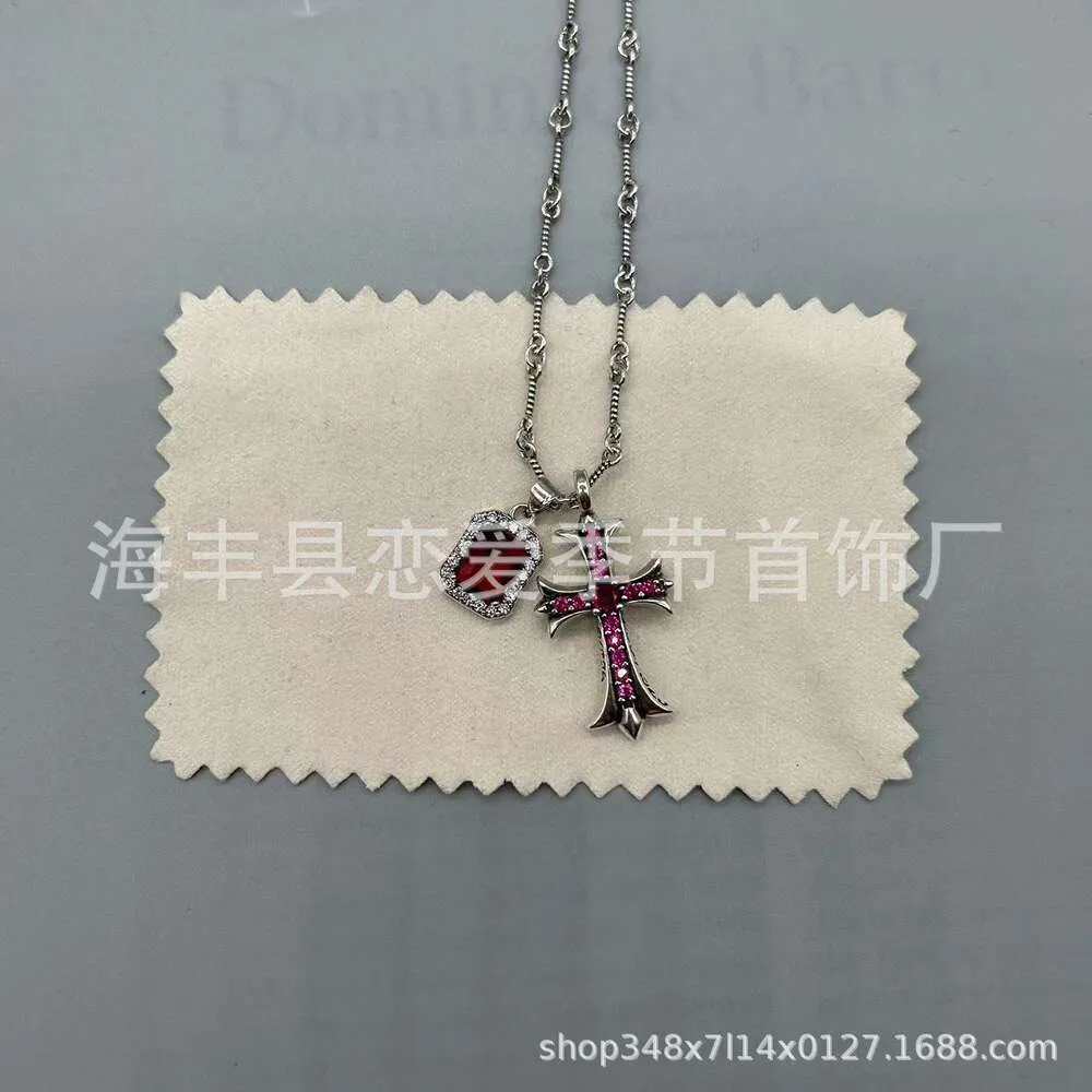 2024 Designer Brand Cross CH Necklace for Women Chromes Ancient Style Croquet Diamond Men Old Bamboo Chain Red Heart Classic Jewelry Pendant Neckchain 5LM5