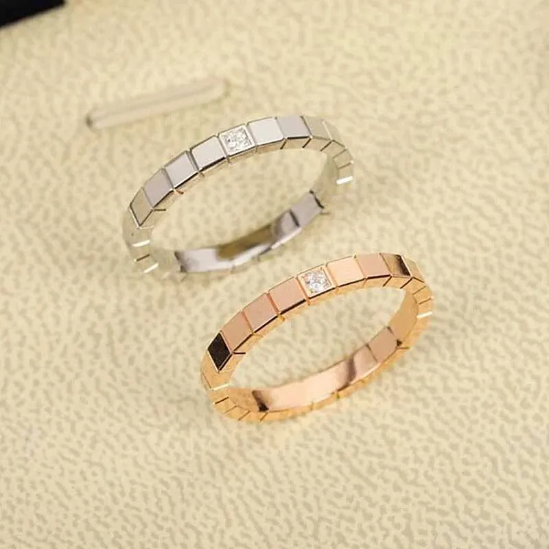 Band Rings 2023 Ny 925 Sterlsilver Ice Block Rfor Women's Fashion Simple Luxury Brand Jewelry Party Par Gift J240119