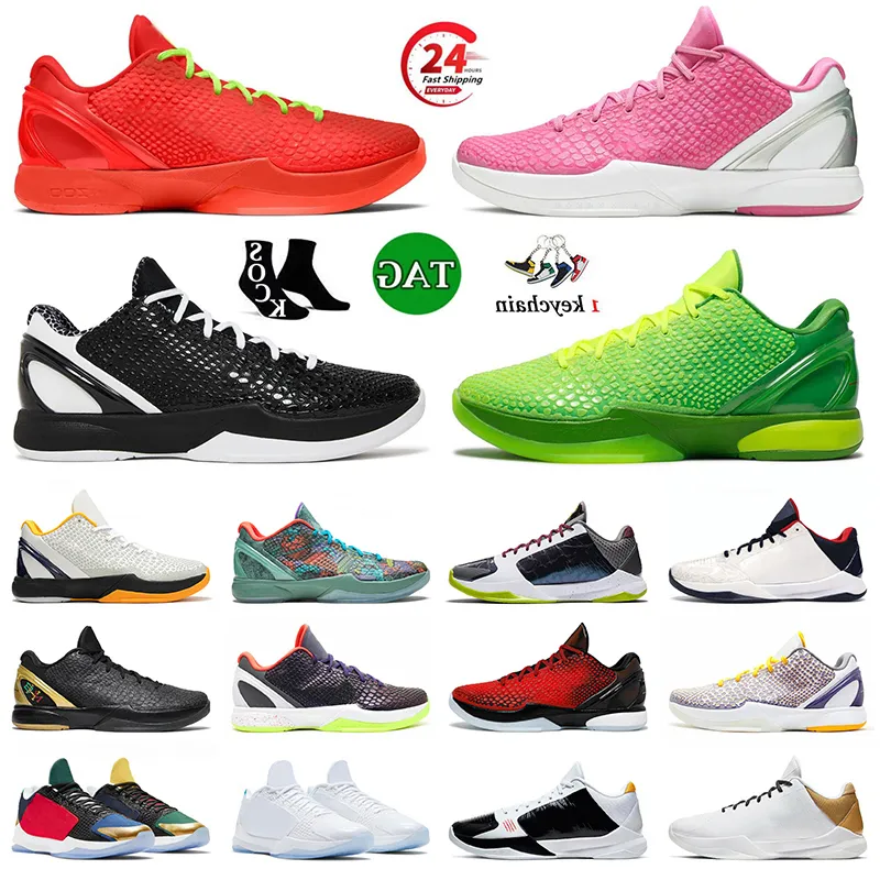 Mamba Protro 6 Basketball Shoes LeBrons 20 x 6s Mambacita Bruce Grinch All Star Laser Blue Pink Eybl Christmas Koobes Mens Womens Sports Trainers Sneakers 40-46