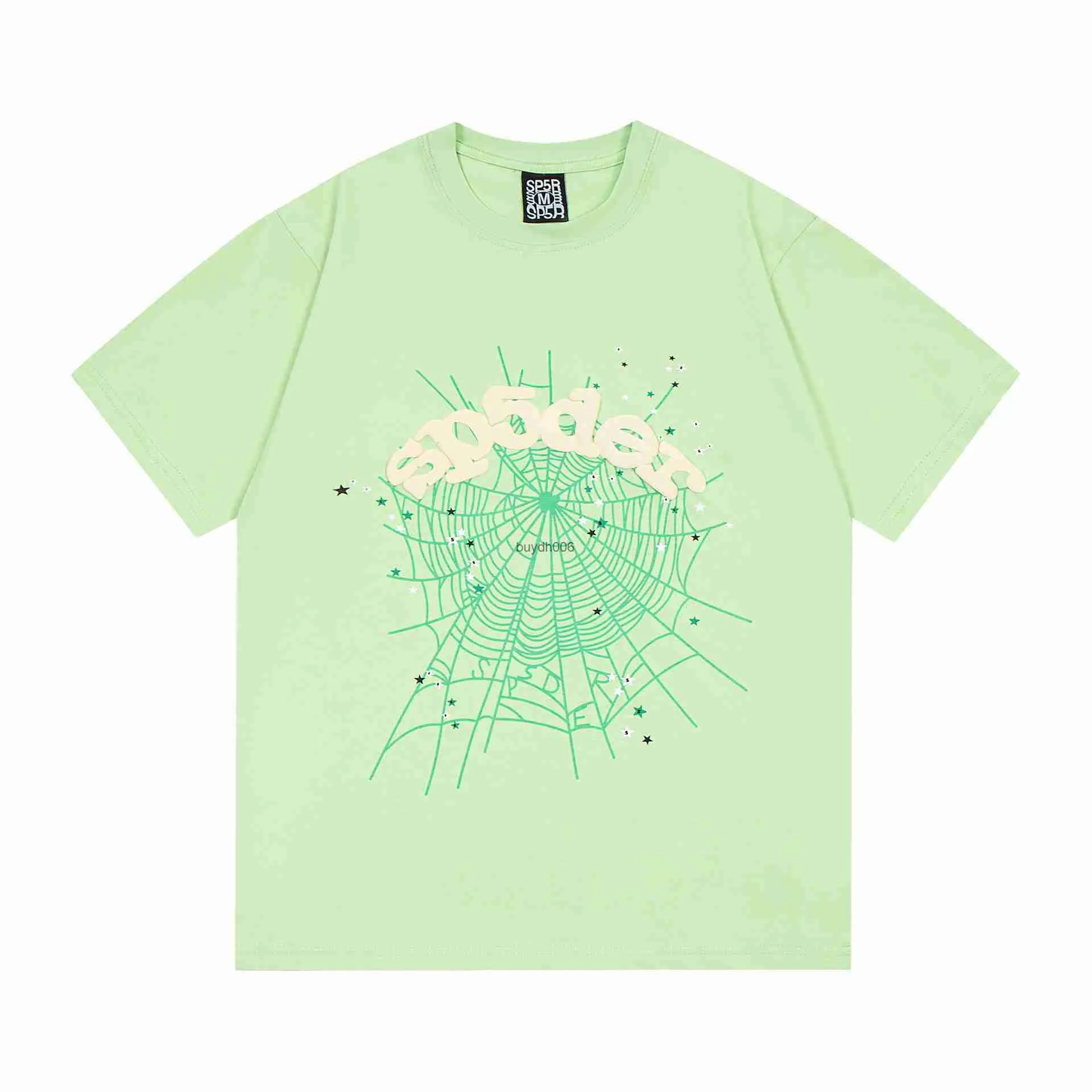 Spider Web T-shirt pour hommes Designer Sp5der T-shirts pour femmes Mode 55555 Mousse imprimée en coton en vrac Été M3ch