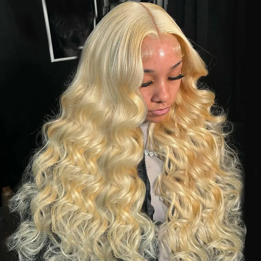 613 Glueless Body Wave Wigs 13x6 Honey Blonde Lace Front Wig Human Hair 180％13x4 Brazilian Remy Preplucked Baby Hait