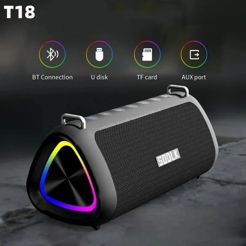 Luidsprekers SODLK T18 Bluetooth-luidspreker 80 W uitgangsvermogen BT-luidspreker met klasse D-versterker Uitstekende basprestaties Hifi KSong-luidsprekers