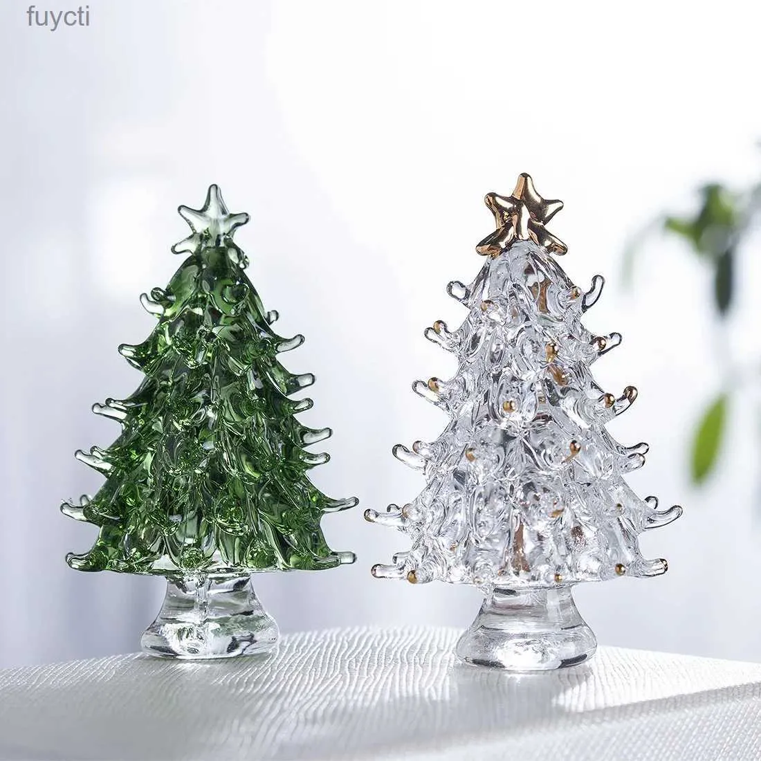 Arti e mestieri Mini albero di Natale Artigianato in vetro fatto a mano Piccoli ornamenti Regali di Natale Regali per bambini Appendini per auto Decorazione natalizia YQ240119