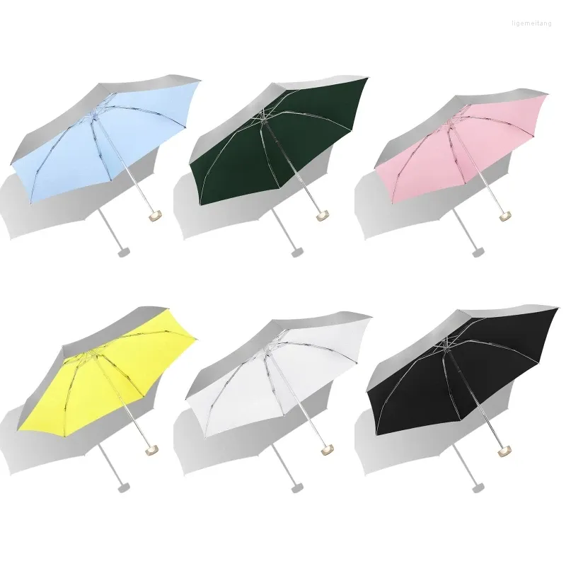 Umbrellas UV Folding Umbrella Mini Parasol Pocket Phone Size Women's Male Man Ultralight Rain Sun 215g