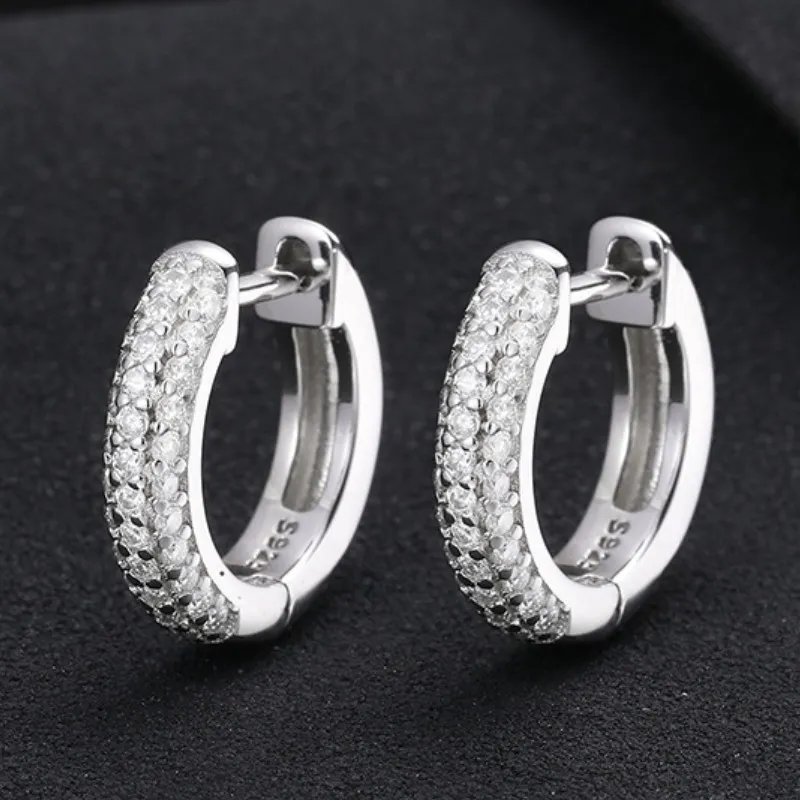 Hommes Femmes Boucles d'oreilles à la mode Moissanite Fermoir d'oreille en argent sterling 925 plaqué or diamant mode boucles d'oreilles simples bijoux fins