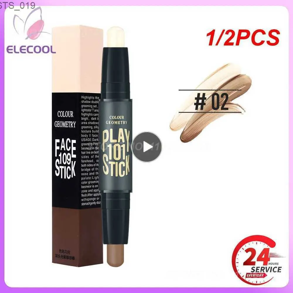 Korektor 1/2PCS Wysokiej jakości profesjonalny makijaż baza makijażu krem ​​podkładowy na twarz konturowanie twarzy Bronzer Beauty Cosmetics