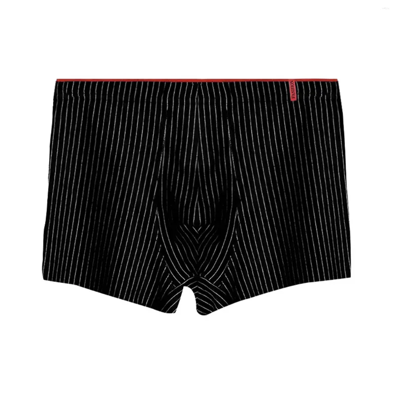 Underpants High Waisted Boxers Male Striped Four Corner Panties Breathable Underpant For Man Nude Feeling Boxer Stretchy Ropa Hombre