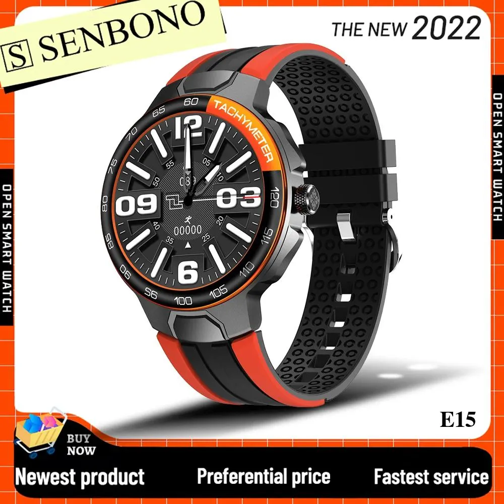 Zegarki Senbono Smart Watch Mężczyźni IP68 Wodoodporny zegarek twarz GPS Motion Motion Monitor 24 Tryby sportowe Smartwatch Kobiety