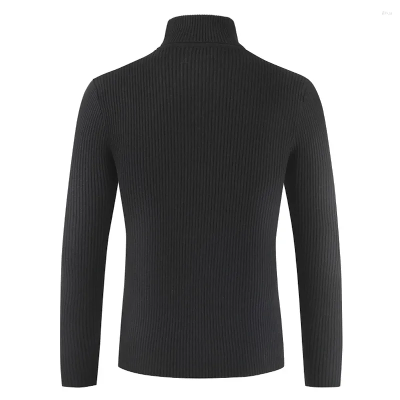 Herrtröjor Solid Color Turtleneck Jumper Sticked Winter tröja långärmad Pullover M 3XL -storlekar Svart/vit/röd/aprikos/marinblå