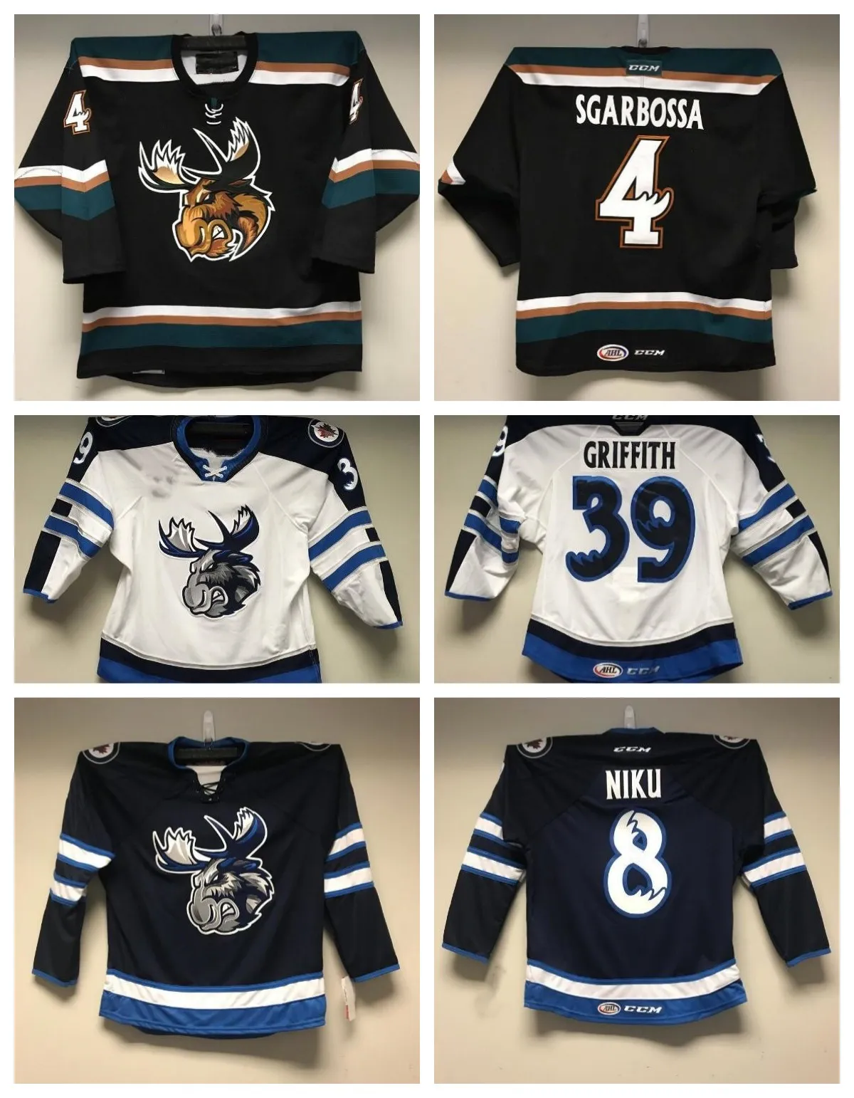 Maillot de hockey personnalisé pour hommes, Manitoba Moose, AHL, gardien de but, n'importe quel nom, numéro cousu