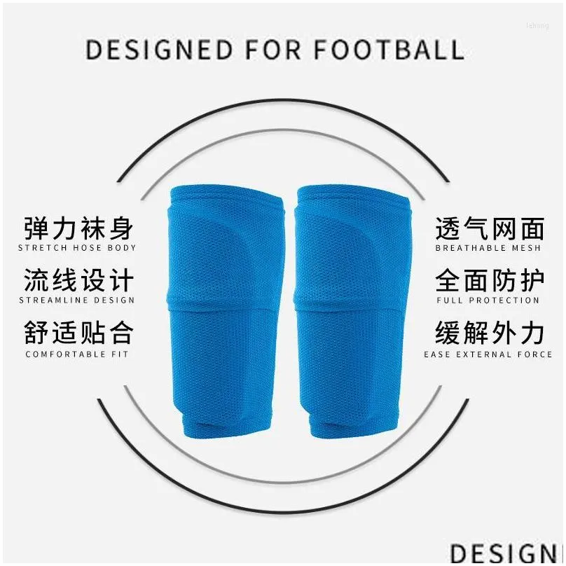Elbow & Knee Pads Knee Pads 1 Kits Football Shin Guard Adts Kids Socks With Pocket Professional Soccer Leg Er Sleeves Protective Gear Dhlzq