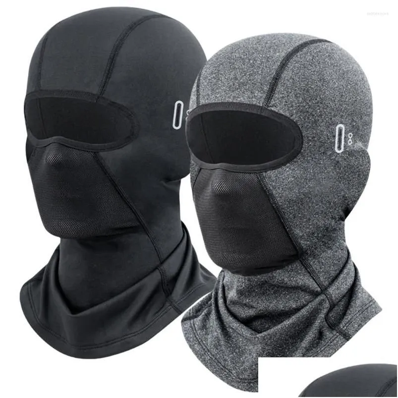 Caschi da moto Berretto da ciclismo caldo invernale Traspirante Sport all'aria aperta Fl Face Er Sciarpa Bike Copricapo Arrampicata Pesca Pattinaggio Cappello Drop D Dhxwh