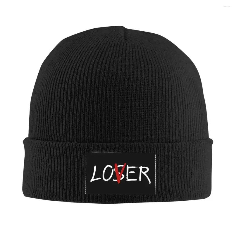 Berets Loser Lover Letter Print Bonnet Hat Malha Homens Mulheres Cool Unisex Adulto Inverno Quente Gorros Cap