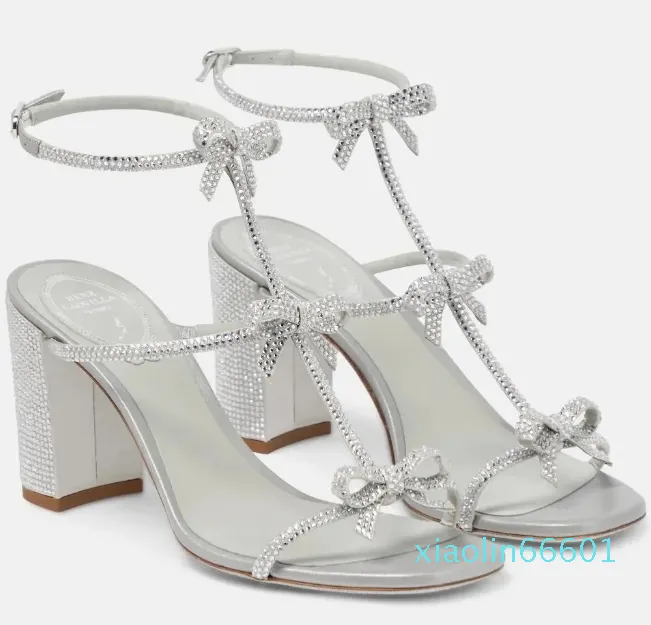 2024 Bow Crystal-embellished High Heels Lady Wedding,Party,Dress,Evening Walking EU35-43