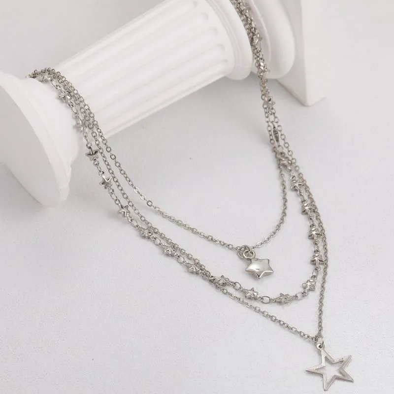 Sweet Cool Girl Y2K – collier avec pendentif étoile en Zircon pour femmes, vintage, fait à la main, luxe, Punk, cœur, chaîne de clavicule, bijoux à la mode, cadeau de fête