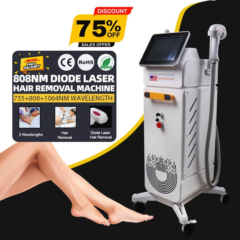 Superlaser Medical Laser Permanent Hair Removal Equipment 808nm Diode Laser Hair Removal Machine Prices Lower 3 Waves Lasers
