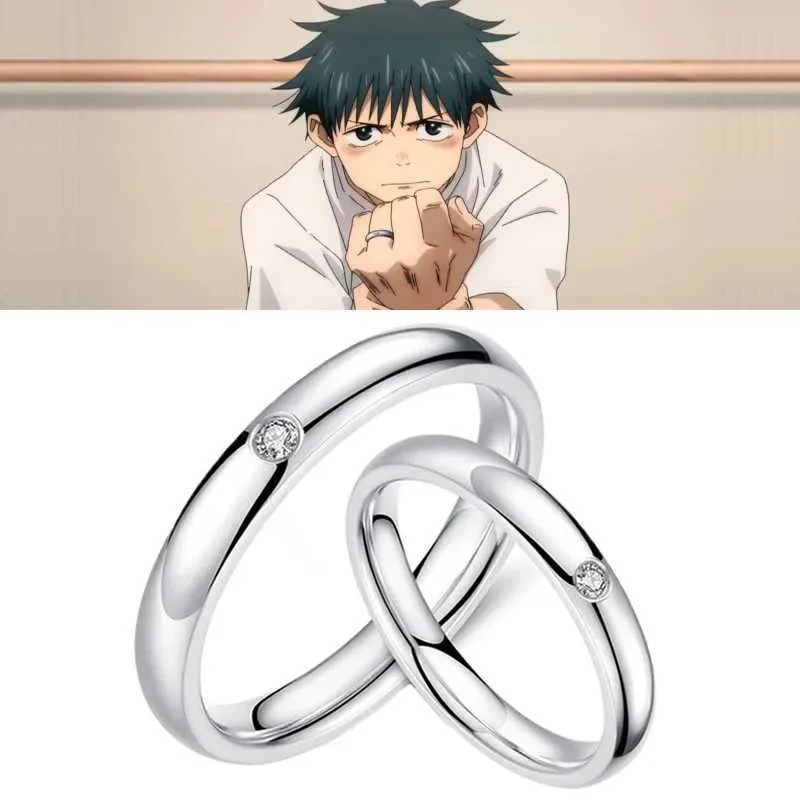 Band Ringe Anime Jujutsu Kaisen Yuta Okkotsu Ringe Cosplay Requisiten Männer Frauen Paar Liebhaber RJewelry Zubehör Geschenke J240119