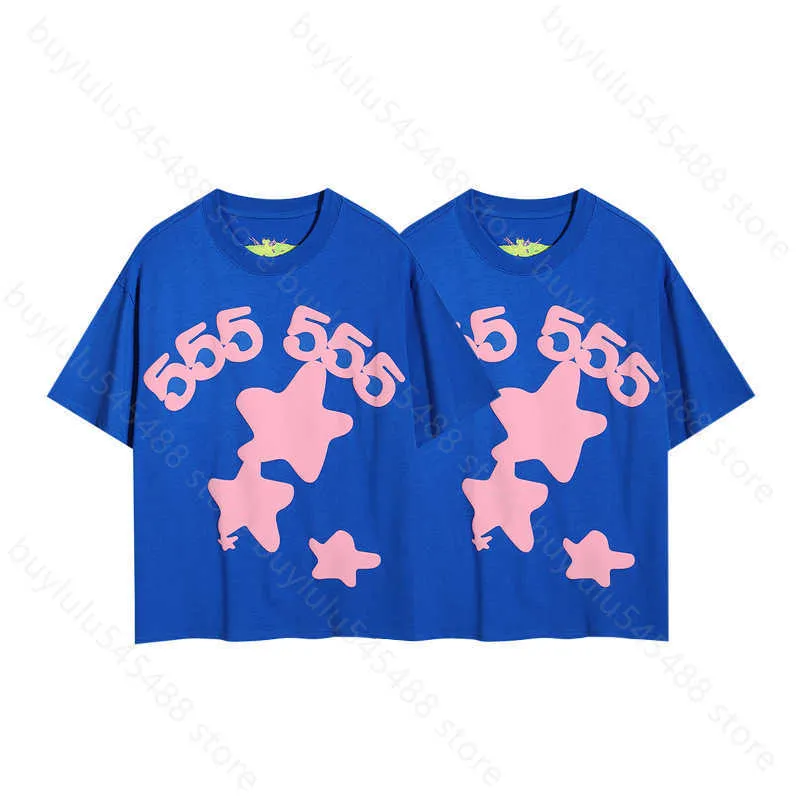 FPLD Spider Web Men's T-shirt Designer SP5DER CHISTEM FILHAS MANHAS 55555 Mangas curtas Hip-hop Trendy Young Thug Unissex Foam Letter