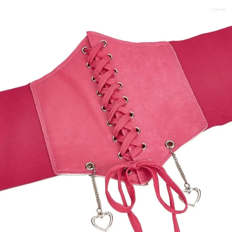 Riemen Temperament Hart Ketting Hanger Corset Voor Vrouwen Elastische Brede Taille Riem Banket Jurk Decoratie Veelzijdige HXBA