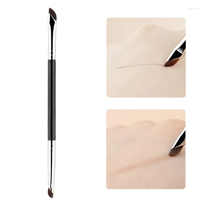 Pinceaux de maquillage Double tête faucille Eyeliner pinceau bord de couteau liquide Ultra fin Angle Oblique sourcil