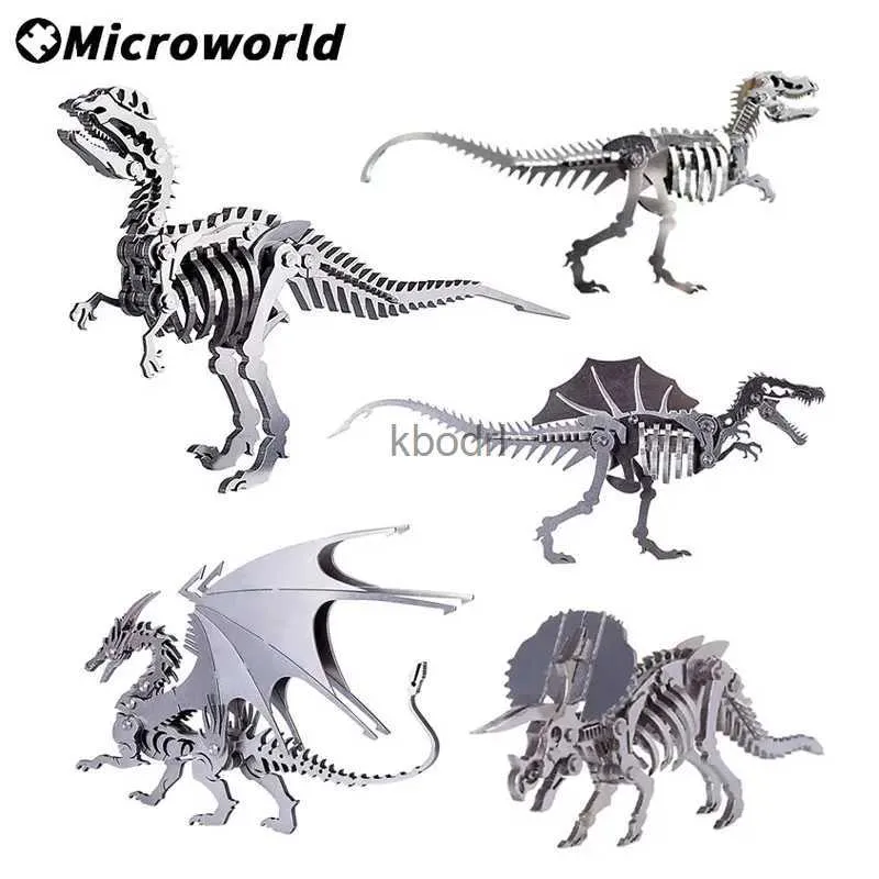 Bastelwerkzeuge Microworld 3D Metall Jurazeit Dinosaurier Modelle Puzzles Spiele Kits DIY Zusammenbau Puzzle Spielzeug Geburtstagsgeschenk für Teenager Erwachsene YQ240119