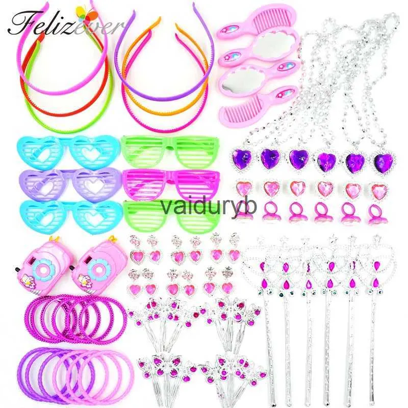 Beauty Fashion 72PCS Princess Pretend Play Set Kids Themed Party Dress-up Costume Jewelry for Girl's Birthday Party Favors Party Suppliesvaiduryb