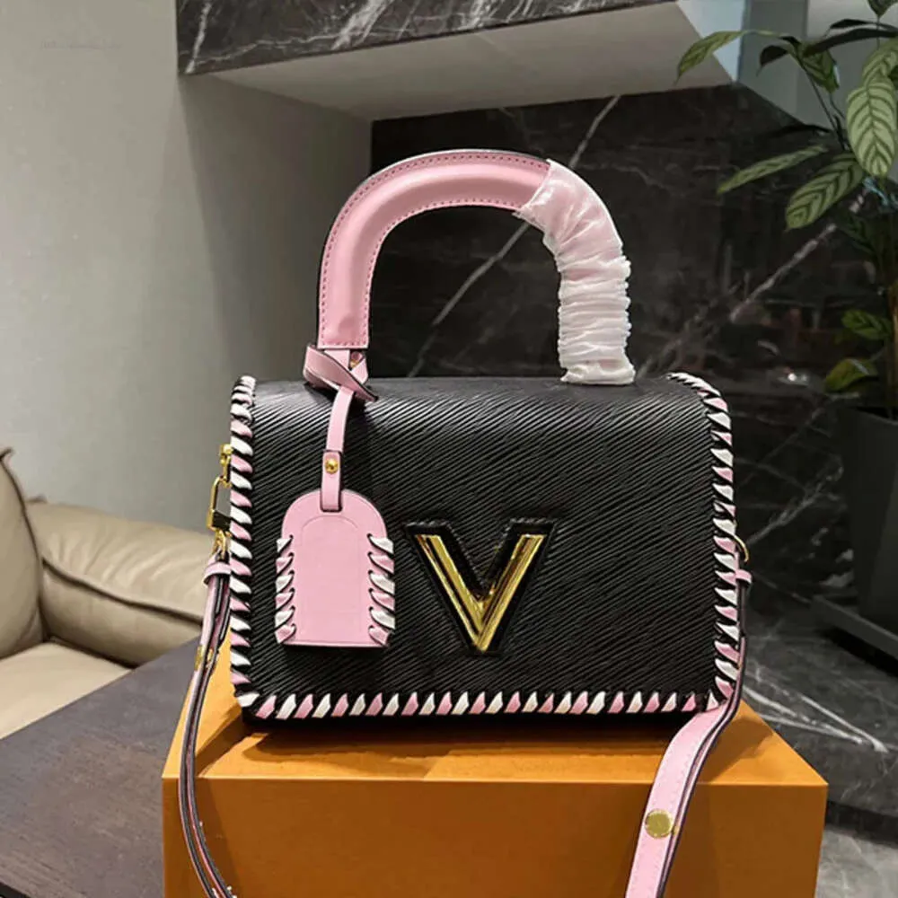 luxury 5A designer bag Woven Crossbody Bag Women Handbag Purse Genuine Leather Flip Wallet Removable Shoulder Strap Messenger Bags Twist Lock Catch