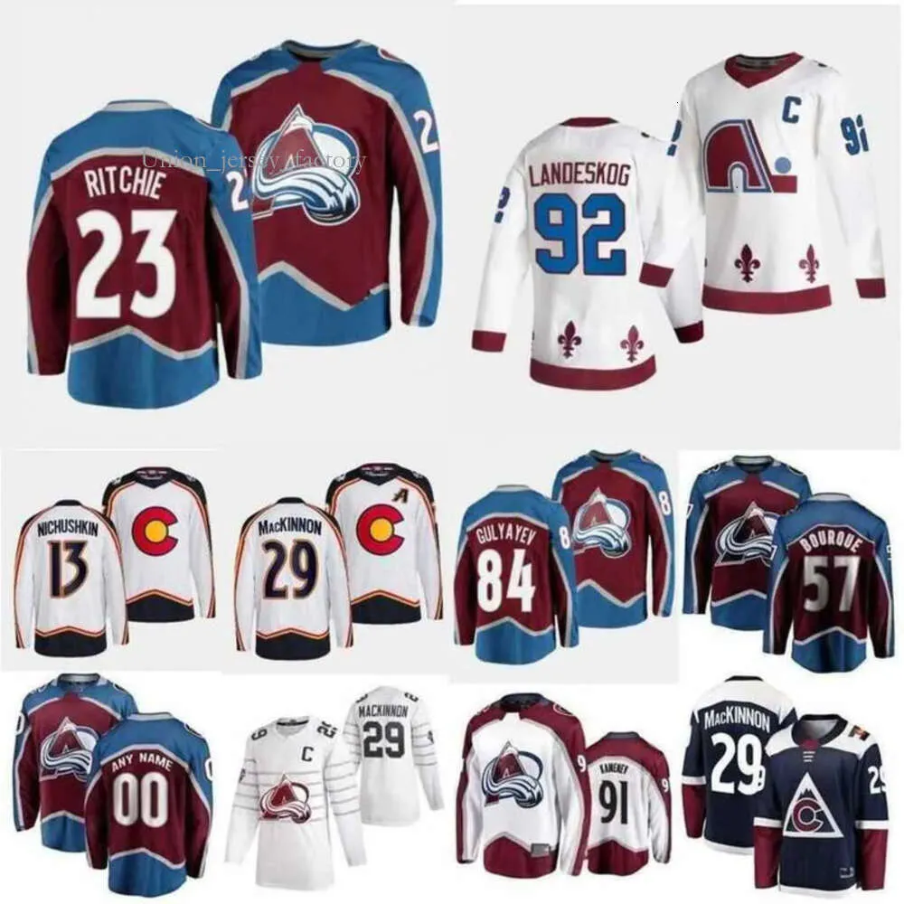 2023 REVER RETRO Avalanche Jersey Hockey Calum Ritchie Nathan Kinnon Mikko Rantanen Keith Kinkaid Pavel Francouz Justus Annunen Samuel Girard Erik Johnson 7953