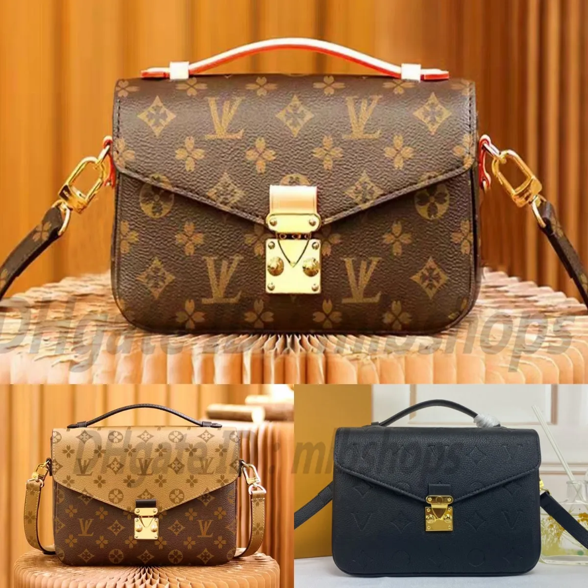 10A مصمم حقيبة Pochette Metis عالي الجودة حقائب يد Luxurys Fashion Womens Crossbody Cross Conder Leag Letter Leach Pocket Totes Wallet Bags