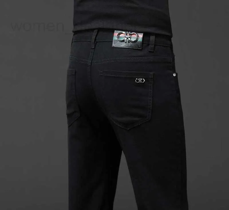 Jeans pour hommes de créateur Fashion Live Noir Blanc Petit pantalon droit Marque élastique GCLC