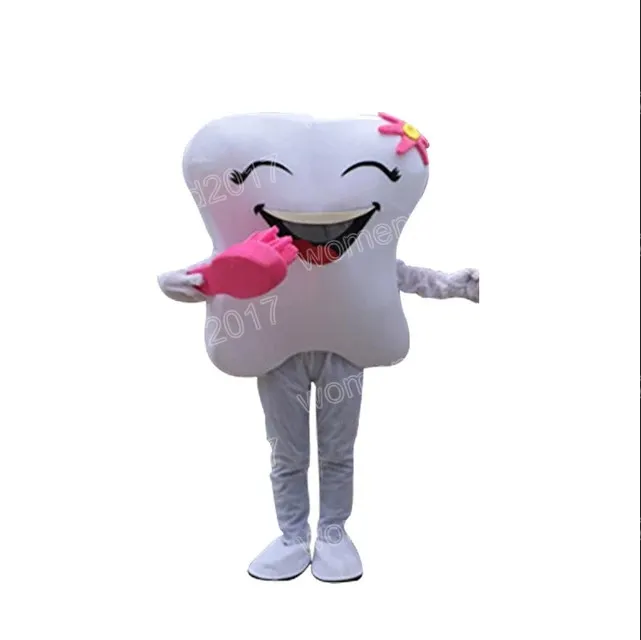 Różowy kwiat ząb maskotki kostium symulacyjny kreskówka stroje postaci garnitury rozmiar stroju unisex urodziny
