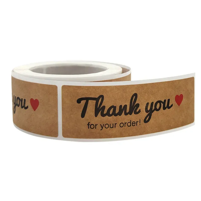 Roll Thank You Business Adhesive Stickers Labels Baking Gift Bag Party Package Envelope Decoration