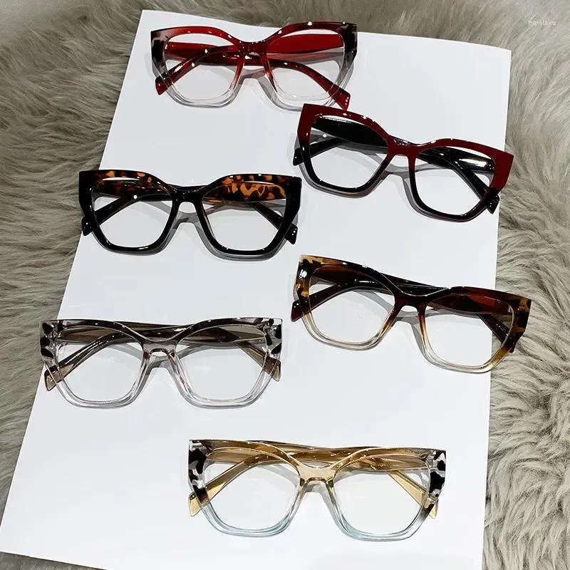 Solglasögon Ladies Cat Eye Frame Optiska glasögon Blå ljus som blockerar glasögon Fashion Trend Spectakles datorskyddsglasögon