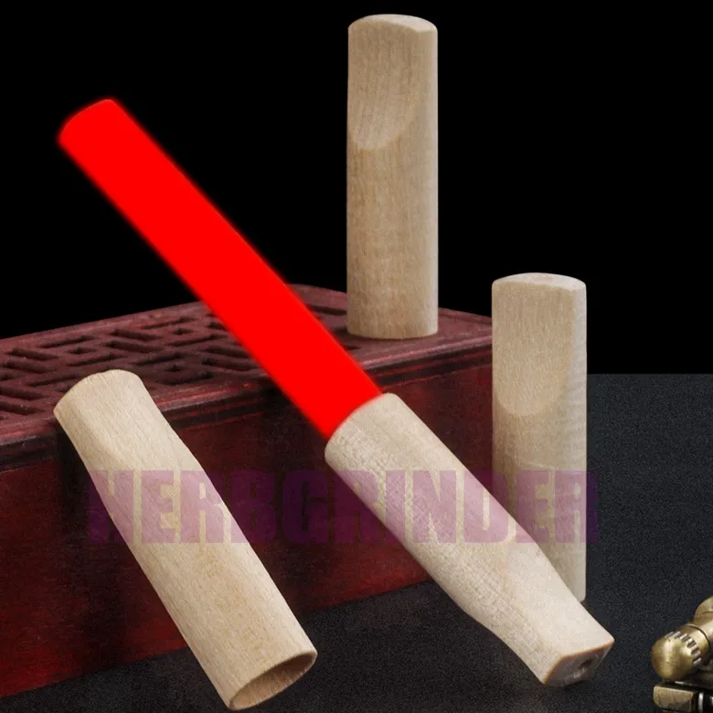 Nuevo estilo Mini Natural de madera para fumar Hierba seca Tabaco Preroll Cigarrillo enrollable Soporte para cigarros Tubos de filtro Tubo Diseño innovador portátil Puntas de madera Pipas de mano DHL