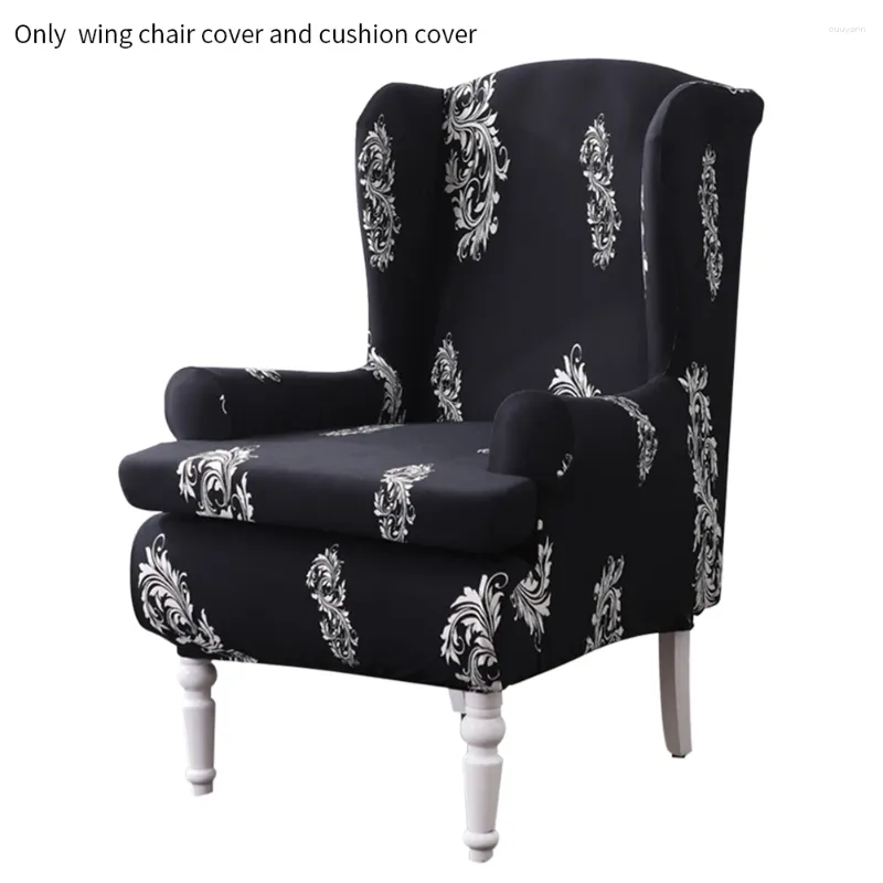 Chair Covers 2pcs/set Wing Cover Fashion Printed High Stretch Arms Non Slip Home Wingback Furniture Full Protection Cushion Sleeve