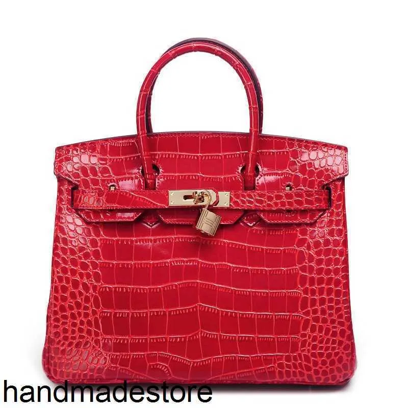 Platinum äkta läderväskor kvinnors väska krokodil mönster väska ko läder handväska röd brud en axel crossbody väska