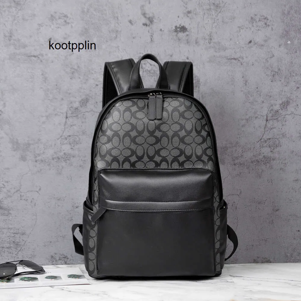 Hombres 2024Coa ch Mochilas Diseñador Bolsa al aire libre Mochila de moda Calle Cuero Hombres de moda Hombres Mochila Rejilla Gran capacidad Universidad Bolsa de computadora para hombre BAC CTF1