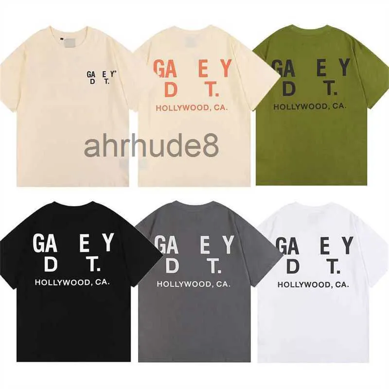 Neue amerikanische Modemarke des Designers Gall Letter Base Slogan Kurzarm-T-Shirt für Männer und Frauen Casual Loose Summer Inss-XL AOKH