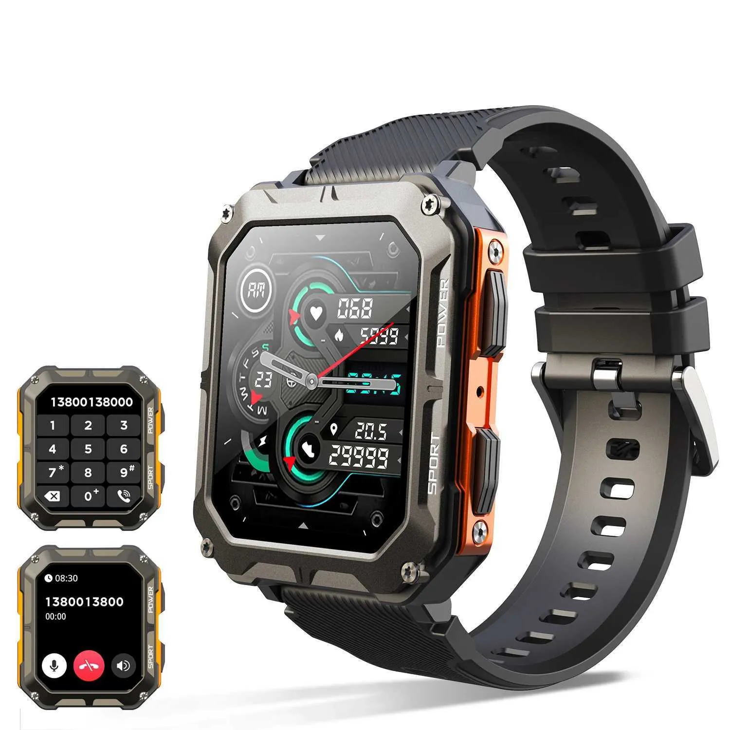 Montres intelligentes 2023 nouveau C20 Pro montre intelligente Assistant vocal BT appel sans fil affaires Sports de plein air IP68 montre-bracelet étanche pour Android iOS