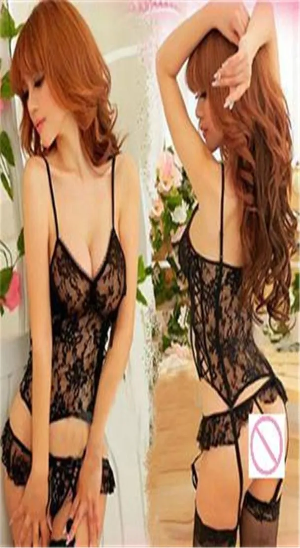 Camicia da notte sexy Lingerie Donna Donna Biancheria intima di pizzo sexy Biancheria da notte Indumenti da notte La parte superiore Gstring Prospettiva Abito da notte5721710