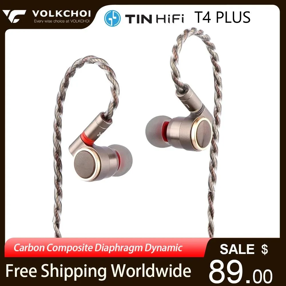 Наушники TINHIFI T4 PLUS Hi-Fi наушники с углеродной композитной диафрагмой динамические мониторы с 0,78 2-контактным кабелем Space Stationвкладыши-вкладыши