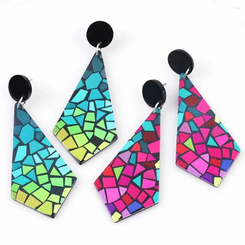 Dangle Earrings Exaggerated Colorful Acrylic Geometric Long Drop For Women Personalized Big Irregular Statement Earring Fashion Jewelry